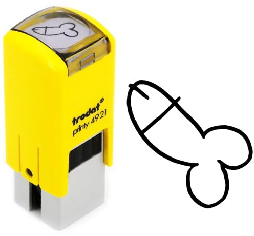 Tampon bite humoristique | 11mm | Cachet encreur dessin sexe homme | Cadeau rigolo pénis | Dick ink stamp