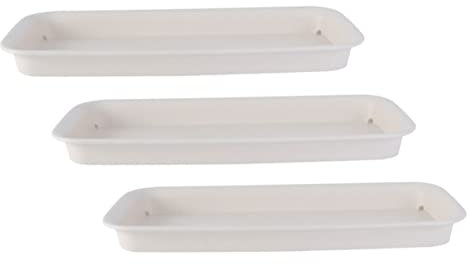 Garneck 3 Stücke Rechteckige Blumentopf Untersetzer Aus Kunststoff - 30 cm Eckig - Für Pflanzkübel Und Blumenkästen Ideal Für Zimmerpflanzen Und Fensterbank Und Langlebig
