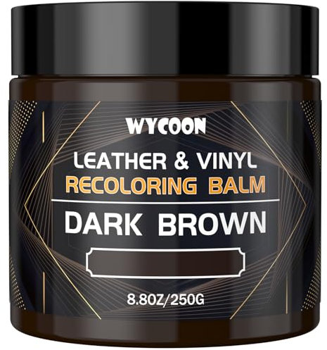 WYCOON Kit Riparazione Pelle Marrone Scuro - Tintura Liquida, Vernice e Crema Colorante per Divani, Mobili, Sedili Auto, Scarpe, Giacca| Ripristina Pelle Graffiata e Sbiadita