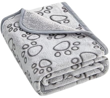 Zunishaone Couverture imprimé Pattes - Couverture Douce pour Chien, Chiot, Chat | Plaid Animal de Compagnie, Couverture de lit, Tapis Moelleux, Chaud, Lavable, idéal pour canapé, Voiture, Panier