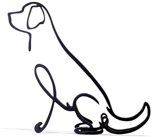Minimalistisk svart metall Golden retriever hund staty konst statyett gåva skrivbord prydnad hem kontor dekor