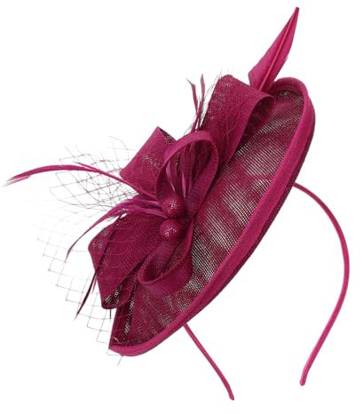 MRVAKDYDI Fascinator Spitze Feder Hut für Frauen, 1 Pcs Mesh Stirnband Fascinator for Frauen Kopf Haar Band Schleier(Rosyx3pcs,1 count (Pack of 1))