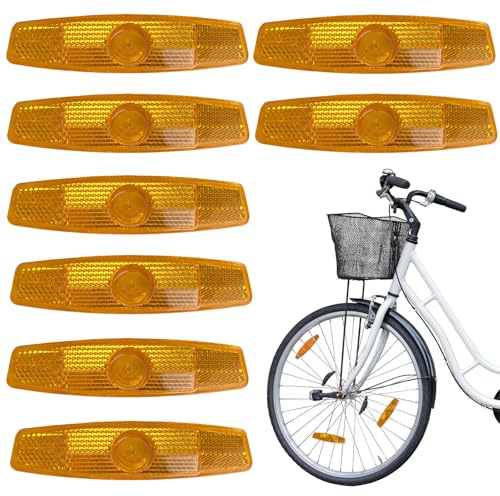 CHDZSW 8 Stück Fahrrad Reflektoren Speichenreflektoren Katzenaugen Reflektor, fürs Rennrad MTB Trekking Bike, Um Die Nachtreise zu Verbessern (Orange)