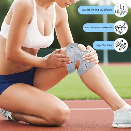 2 Stück Kniebandage Männer Damen, Wellness Kniebandage, Patella Knie-bandage, Verstellbare Knieunterstützung, Atmungsaktive Knee Brace, Kniestütze Für Läuferknie, Springerknie, Sportler, Tanzen(S/M)