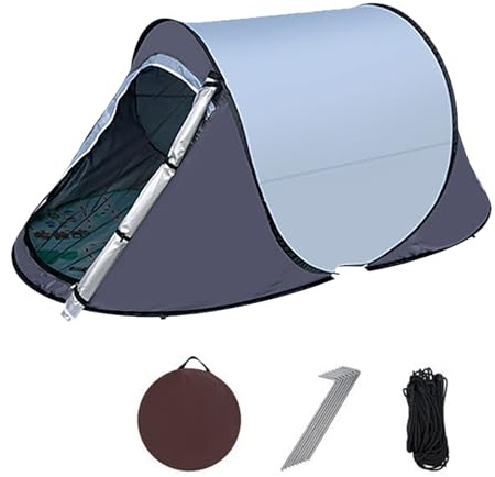 Tienda de campaña plegable ligera para 2 personas en la playa, camping, tienda de campaña con bolsa de transporte, impermeable, resistente al agua, protección UV, fácil lanzamiento, festival, tienda