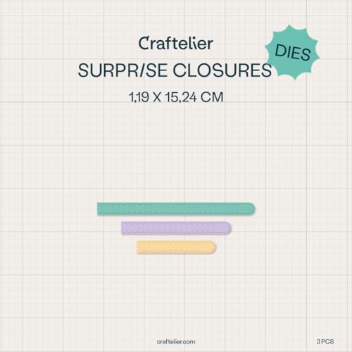 Craftelier - Stanzschablonen mit Überraschungsverschlüssen – Set mit 3 Stanzschablonen für Scrapbooking und interaktive Karten, kompatibel mit Handstanzer, 1,2 x 15,2 cm