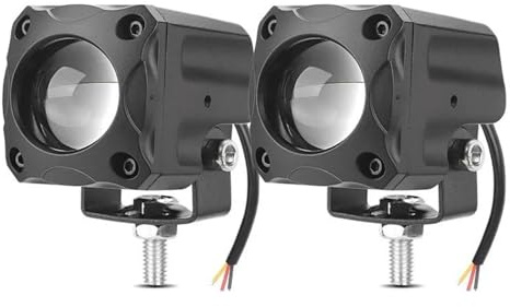LKRGBXA Faro Motocicletta Proiettore Fari LED Per Moto Bicolore Per ATV Scooter Moto Guida Fendinebbia Faretto Ausiliario 12 V 24 V(2piece)
