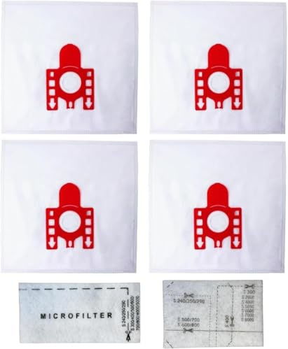 (Pack of 4) for Miele Type FJM Vacuum bags 4+2 Filters 3D Efficiency for S300 S500 S700 S2000 S4000 S6000 S8000 S4 S6 Classic C1 Complete C1 Compact C3 C2 C1 Series for miele fjm vacuum bags
