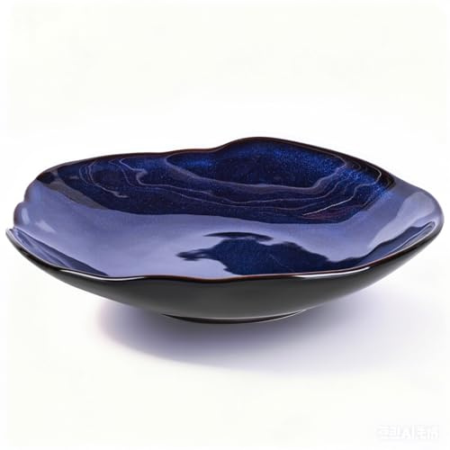 Blaue dekorative Keramikschale, 8,7 cm, kleine Schmuckschale, Obstschale, Süßigkeitenschale, Schlüsselschale für Eingangstisch, Schmuck und Ringschale, Porzellanbehälter für Küche, Nachttisch