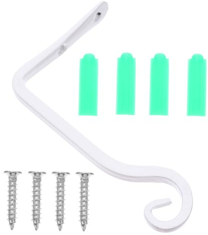 FONDOTIN 2 Stück Teiliges Weiße Metall wandhaken Retro blumenampel Halterung für Innen Außen Robustes Pflanzenhänger Wandkörbe Aufhängen Garten Dekoration