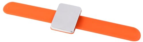 TOVINANNA Magnetisches Silikon Armband mit Nadelkissen Robustes Pin Holder Bracelet für Friseure Praktische Haarclip Halterung Weiches Slap Bracelet in Orange Komfortabel und Sicher Am