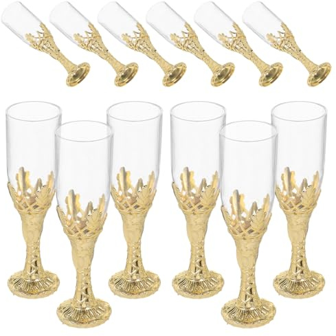 Veemoon Lot de 12 Calices Dorés Incassables en Métal Coupes Médiévales Décoratives pour Cérémonies Religieuses Fêtes et Toasts Verres à Vin D’Église Vintage Gobelets Rituels