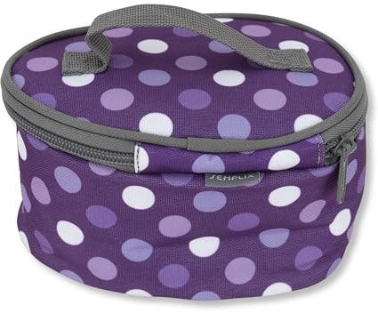 SEMPLIX Soft Reisebügeleisentasche Polka Dots Schutzhülle für Mini-Reisebügeleisen, stoßdämpfend, hitzebeständiges Innenfutter, mit Tragegriff (Purple)
