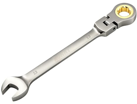 Aohhy Llaves Combinadas con Función de Carraca, 13mm Professional Llaves de Acero Cromo Vanadio Forjada - Niquelada Negro