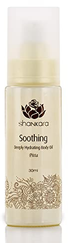 Shankara Soothing Body Oil Cooling & Uplifting Massage Oil Ayurvedic, Herbal Daily Moisturizer Ph Balanced, Rich In Essential Oils, Vitamins & Antioxidants Suits All Skin Types 30 ML Soothing Oil