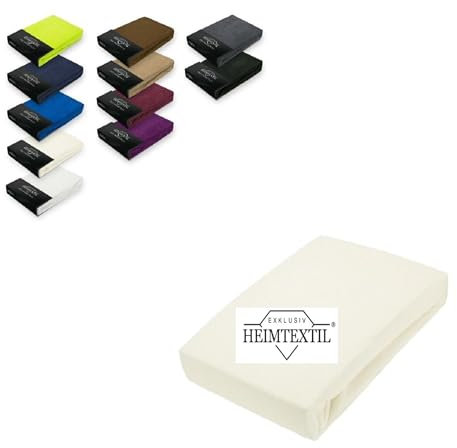 EXKLUSIV HEIMTEXTIL Sábana bajera ajustable de rizo, 70 x 140 cm, color blanco natural