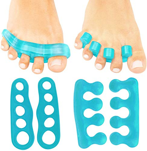 El separador de dedos, corrector de dedos, puede aliviar el dolor de pie, cómodo y duradero, adecuado para atletas de fitness, ballet y yoga (4pcs). (whtie)