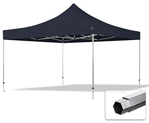 TOOLPORT Faltzelt Professional 4x4 m Faltpavillon ohne Seitenteile ALU Pavillon Partyzelt schwer entflammbar schwarz