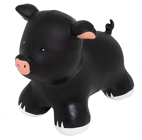 GERARDO'S Toys Jumpy Hüpftier Schwarz Schweinchen - Hüpftiere ab 1 Jahr und ab 2 Jahren - Aufblasbare Tiere Spielzeug für draußen oder drinnen für Kleinkinder ab 12 Monaten
