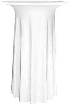 Gastro Uzal Stehtischhusse Deluxe Tischhussen Stretchhusse Husse Hussen Biertischhusse Bierzeltgarnitur für Hochzeit Event weiß 70 rund cm