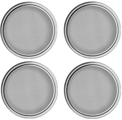 4 pack Mason jar Sprouting Lids wide mouth- stainless steel sprouting lids for wide mouth mason jars, growing Bean, Broccoli, seed
