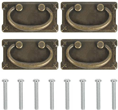 NA 4 Stück Vintage Möbelgriff Muschelgriffe Schubladengriffe Schrankgriffe Messing Stangengriff Relinggriffe Antik Bronze Eisen Griffe Schrank Möbelknöpfe Schubladen
