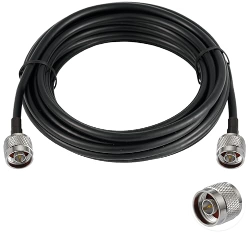 Vecys N Mâle à N Mâle Câble Coaxial à Faible Perte RG58 16.4FT/5M pour 3G 4G 5G LTE Antenne Radio GPS WiFi