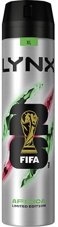 Lynx Limited Edition FIFA Africa XL Anti-Perspirant Aerosol men's deodorant spray with a squeezed mandarin & sandalwood fragrance for 72h protection 250 ml,packaging may vary