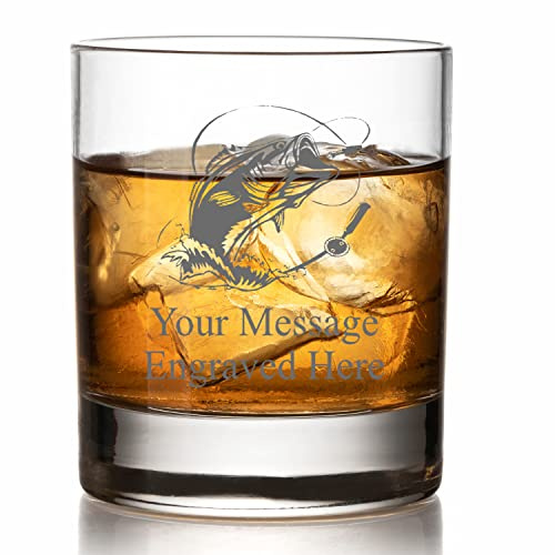ukgiftstoreonline Personalised Engraved Whiskey Glass Sports Award Fishing Theme