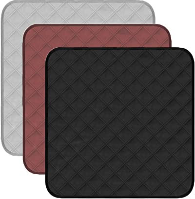 HUNAIGEE wasserdichte Inkontinenz Stuhlauflage Inkontinenz Sitzauflage Waschbar Wiederverwendbare Inkontinenzunterlage 54x56cm 3er-Pack