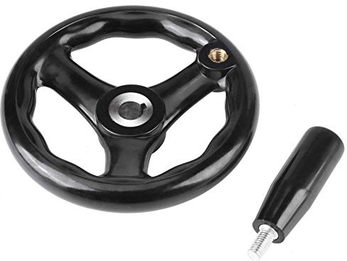 Moxon Vise Hardware Kit Hand Wheel Crank 3 Spoke Hand Wheel with Folding Handle 12x125mm Black for Lathe Milling Machine Industrial Machine Tools