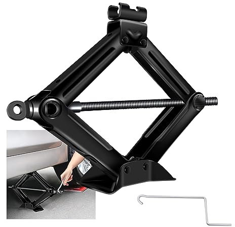 Auto Wagenheber Scherenwagenheber Handkurbel Rangierwagenheber Für PKW/SUV/MPV max 2T Schwarz