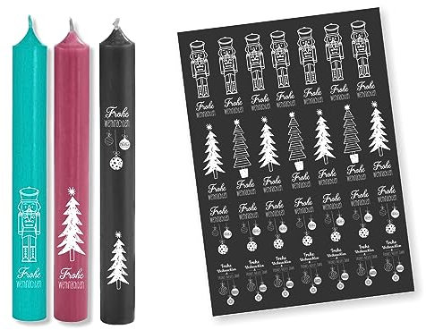 Weiße Kerzenfolie DIN A4 Weihnachten – Nussknacker Motive – Tattoofolie für Kerzen und Keramik – DIY Geschenk Advent Weihnachtsdeko – aus Deutschland
