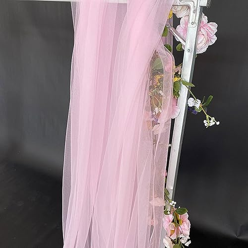 3m x 160cm Soft Tüllstoff,Tüll Stoffe zum Nähen,Netzstoff Dekostoff Drapierstoff für Arbor Hochzeit Vorhang Hochzeitsbogen Freihanddeko Torbogen Zeremonie Party Dekor Kleid Tüllrock Schleier,Rosa