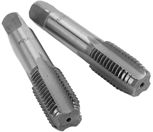 Macho para roscar M20x2,5 de acero de alta velocidad 2 unidades Herramienta de corte de rosca recta de acero de alta velocidad Macho para roscar manual (M20*2,5)