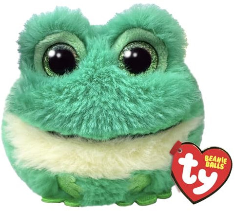 Ty Beanie Balls - Gilly the Frog Glitter Green Eyes, mjuka och runda plyschdjur att samla - 8 cm - T42550