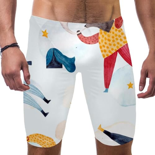 Bears Stars and Moon Badeanzug für Herren und Jungen, Wettkampf-Badeanzug, quadratisches Bein, Ausdauertraining, mehrfarbig, XL