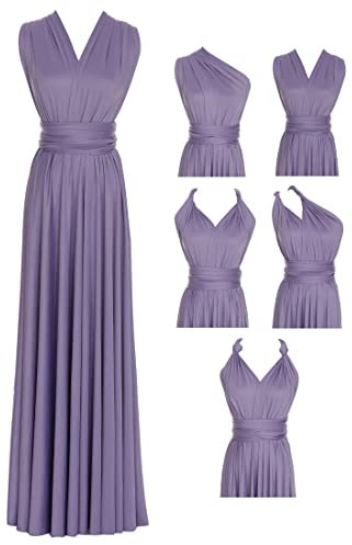 Edaydress Umwandelbares Maxikleid, vielseitig verwendbar, für Party, Hochzeit, Brautjungfer, lange Kleider, S, Flieder, Einheitsgröße Mehr