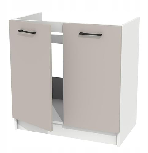 Küchenunterschrank 80 cm breit – Praktischer Schrank mit Doppeltüren - Möbelplatte 16 mm - einfacher Montage - vielseitig kombinierbar für maßgeschneiderte Küchenlösungen (Kaschmir)