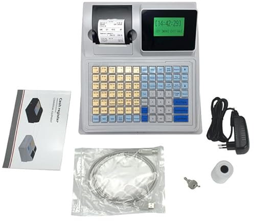 Registrierkasse, Elektronische Registrierkasse, Kassenkasse für kleine Unternehmen, POS-System, 81 Tasten, Digitale LED-Registrierkasse, für Restaurant, Supermarkt, Einzelhandel, E