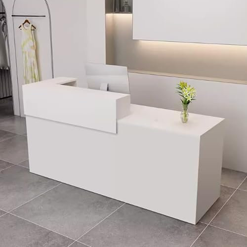 Generic Moderner weißer Empfangstisch (L 180 x 60 x 100 cm) für Büro, Einzelhandel, Schönheitssalon