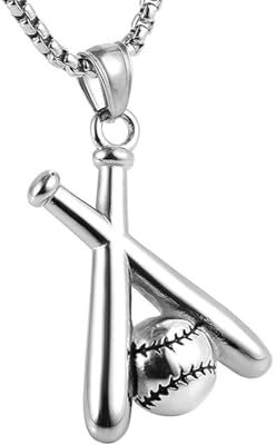 SiVaji Necklace Halskette Ketten Schmuck Herren Frauen Anhänger Necklacedoppelter Baseballschläger Halskette Anhänger Männer Frauen Hochzeit Party Vintage