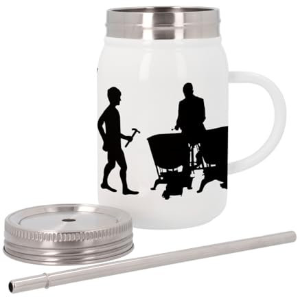 Mug Isotherme en Inox avec Couvercle et Paille - Evolution Percussion Classique Orchestre Timbales Instrument Musicien - 500 ml - Tasse Thermo