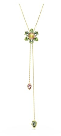 Idyllia - Fleur - Multicolore Doré - Collier Y - Swarovski