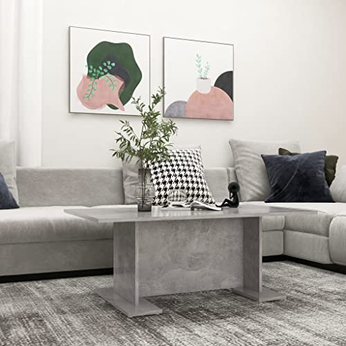 MOBCANT Tavolino Salotto, Tavolino da divano Soggiorno Mobili Vassoio da divano Tavolino contenitore Utilizzabile per Albergo Ufficio Soggiorno Grigio Cemento 103.5x60x40cm Legno Multistrato
