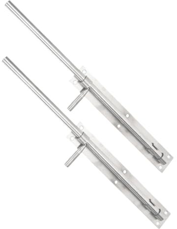 Angoily 2stücke Türschloss Aus Edelstahl Stockriegel Für Tore Und Scheunentore Riegelriegel Mit Bolzen Torbeschläge Für Einfache Installation Geeignet Für Zauntore Und Geschweißte Eisentür
