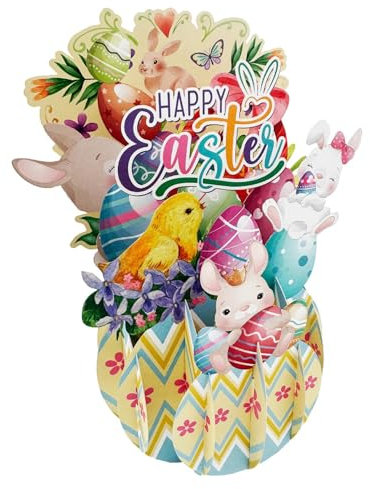 3D Osterkarten, Pop Up Osterkarte - Popup Holiday Chick Flower Notecard | Ostern Thanksgiving-Karten mit Umschlag für Ehemann Tochter Schwester Söhne A