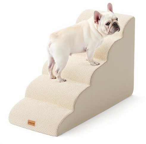 Gardner Pet Hundstege Grade 5 av skum med hög densitet, 58 cm bred, med avtagbart överdrag, halkfritt, gör det enkelt för husdjur att komma åt soffor och sängar - beige