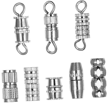 HOMSFOU 40pcs Necklace Bracelet Connectors Brass Screw Type Clasps Jewelry Making Accessories Reliable Fastening