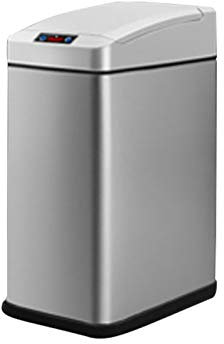 Poubelles intérieures poubelles intelligentes électriques à Induction Automatique canette de Poubelle avec Couvercle rectangulaire étroite de Chambre à Coucher Poubelle 7l Poubelle intérieure (Gris)